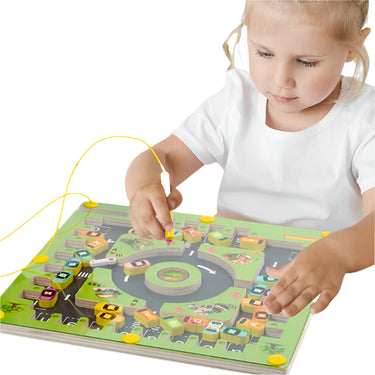 AlphaMaze | Lehrreicher Rätselspaß - Magnetisches Alphabet Labyrinth für Kinder